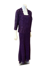 Load image into Gallery viewer, ALEX EVENING  Lacey  Long Dress with vest
