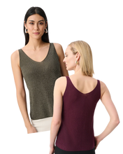 Load image into Gallery viewer, JOSEPH RIBKOFF  Metallic Knitted Camisole with Rhinestones

