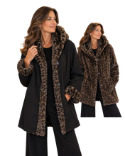 Load image into Gallery viewer, NIKKI JONES Reversible Faux Fur Collar with Hood Coat
