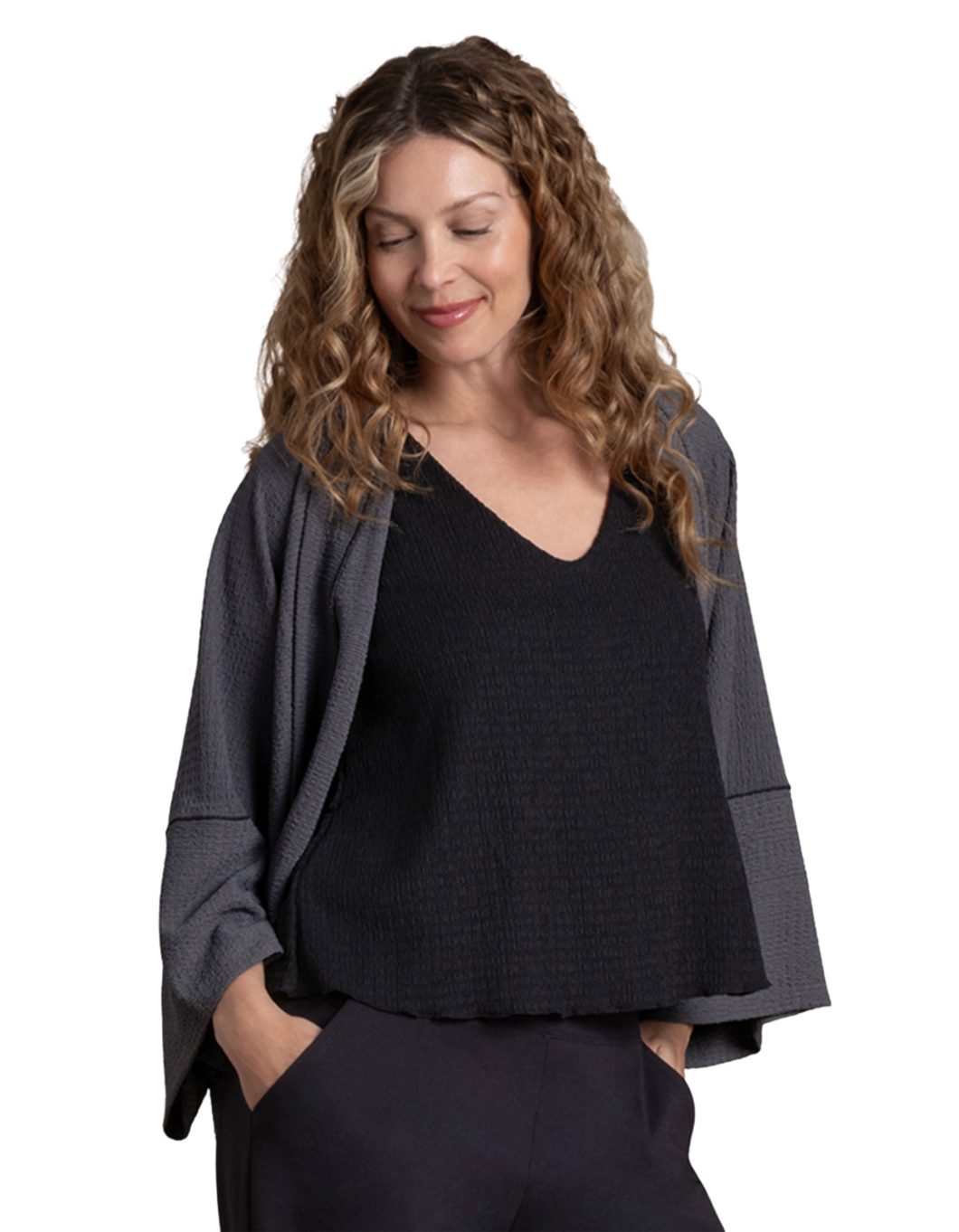 SYMPLI Pop Cardi Contrast