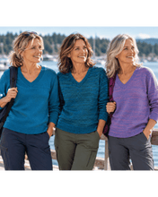Load image into Gallery viewer, POLLEN V-Neck Calypso Sweater
