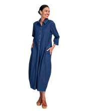 Load image into Gallery viewer, URBAN ALEMBIKA Celine Maxi Shirtdress Dress Denim

