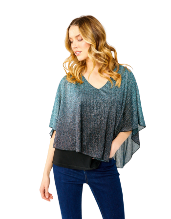 FRANK LYMAN Metallic Look Top