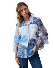 Load image into Gallery viewer, JOSEPH RIBKOFF Blue Multi Sheer Cover Up
