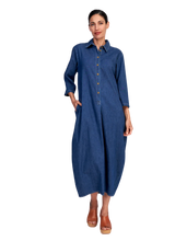 Load image into Gallery viewer, URBAN ALEMBIKA Celine Maxi Shirtdress Dress Denim
