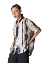 Load image into Gallery viewer, LOTUS EATERS - White and Gold Blouse/Shirt
