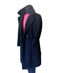 BARBABA LEBEK Navy Blue Double Breasted Coat