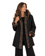 Load image into Gallery viewer, NIKKI JONES Reversible Faux Fur Collar with Hood Coat
