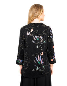 FRANK LYMAN Floral Long-sleeve Collared Jacket