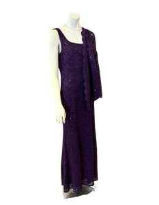 ALEX EVENING  Lacey  Long Dress with vest