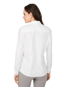 FOXCROFT DIANNA Non-Iron Pinpoint Shirt with Darts