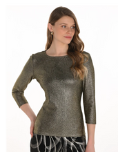 Load image into Gallery viewer, FRANK LYMAN Gold Shiny Top
