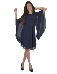 FRANK LYMAN Woven Navy Dress