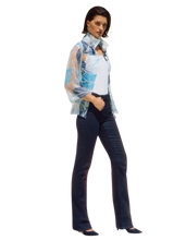 Load image into Gallery viewer, JOSEPH RIBKOFF Blue Multi Sheer Cover Up
