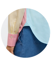 Load image into Gallery viewer, FOXCROFT Meghan No Iron Pinpoint Mixed Stripes Shirt
