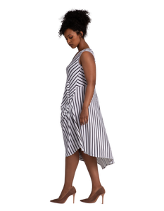 SYMPLI  Sleeveless Slant Pocket Dress D Print
