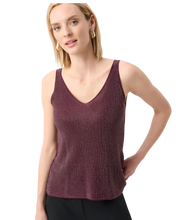 Load image into Gallery viewer, JOSEPH RIBKOFF  Metallic Knitted Camisole with Rhinestones
