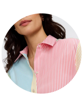 Load image into Gallery viewer, FOXCROFT Meghan No Iron Pinpoint Mixed Stripes Shirt

