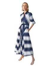 Load image into Gallery viewer, JOSEPH RIBKOFF  Casual Striped Maxi Dress
