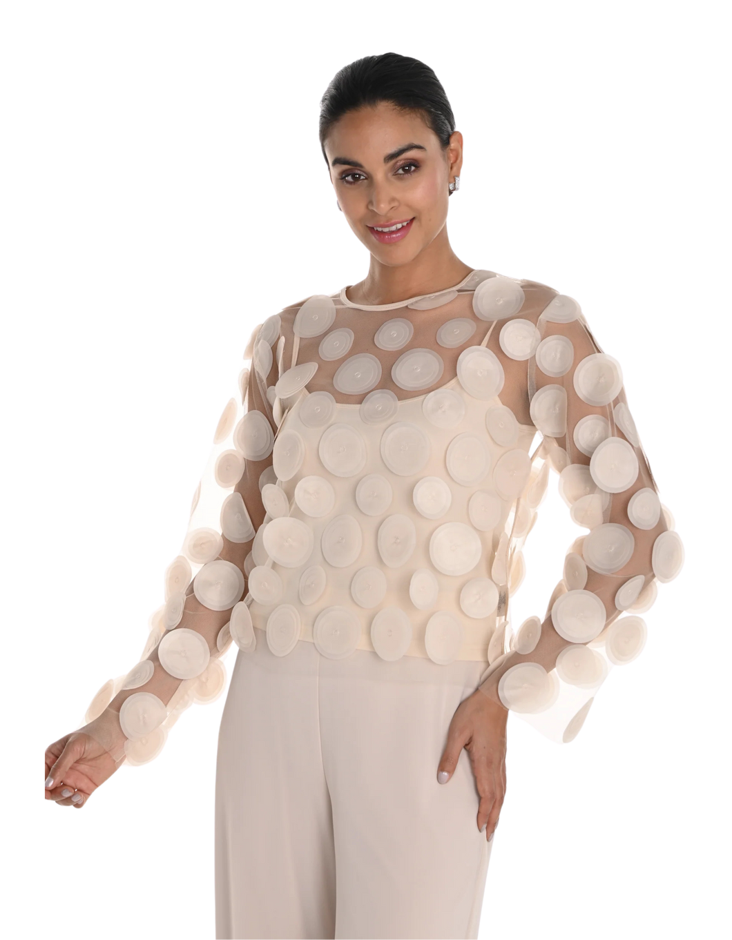 FRANK LYMAN Two Piece Sheer  Top
