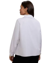 Load image into Gallery viewer, FOXCROFT Matte Sateen Ruffle Blouse
