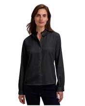 Load image into Gallery viewer, FOXCROFT Matte Sateen Ruffle Blouse
